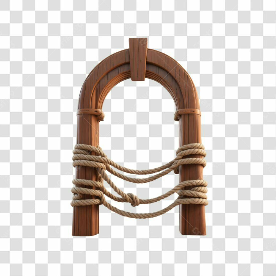 Arco de Madeira com Cordas PNG com fundo transparente