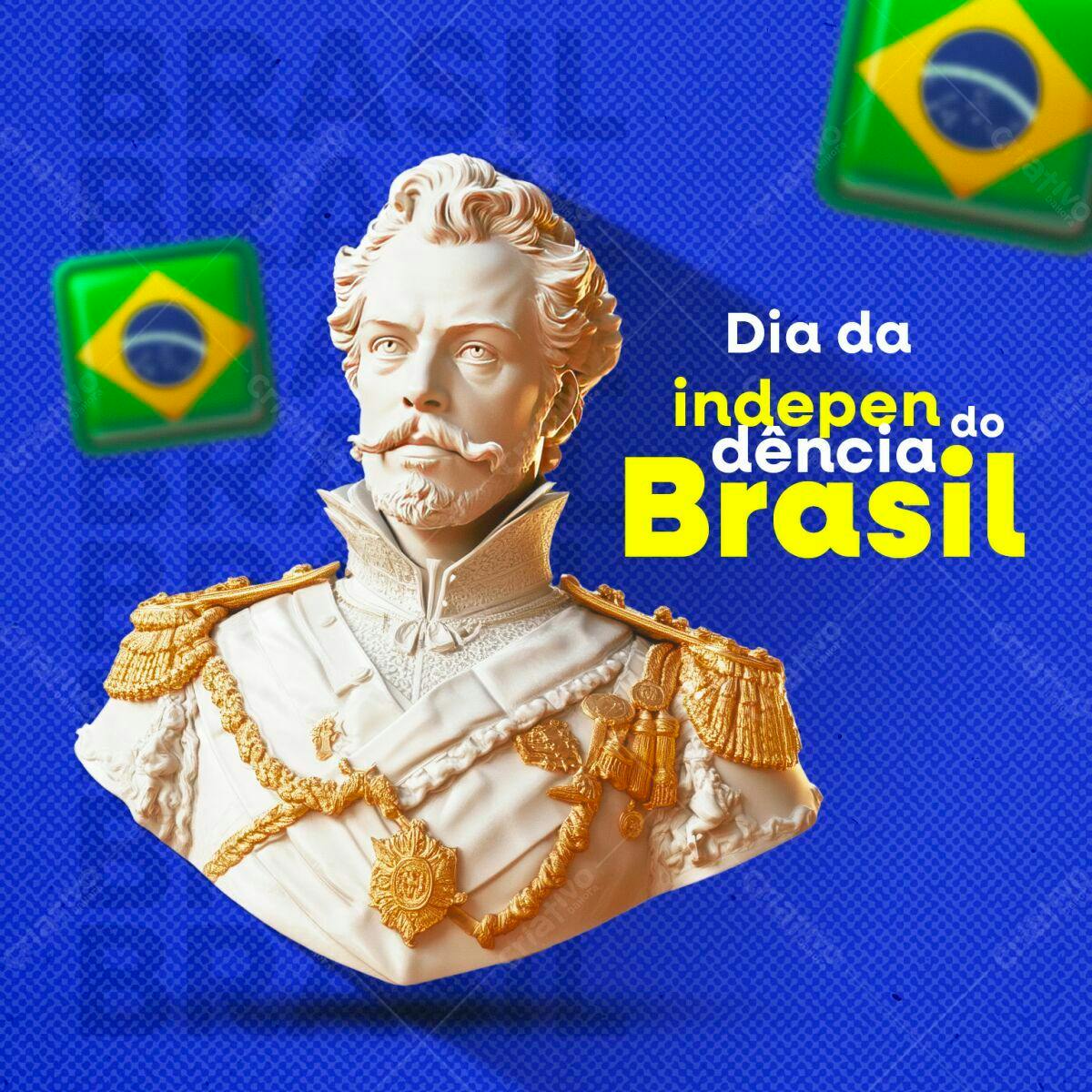 Post para o Dia da Independência do Brasil PSD Editável