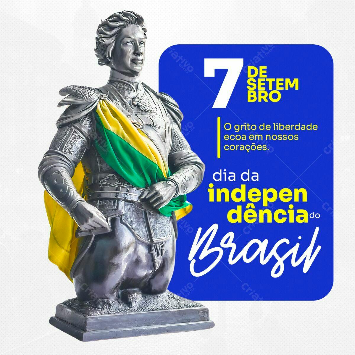 Post para o Dia da Independência do Brasil PSD Editável