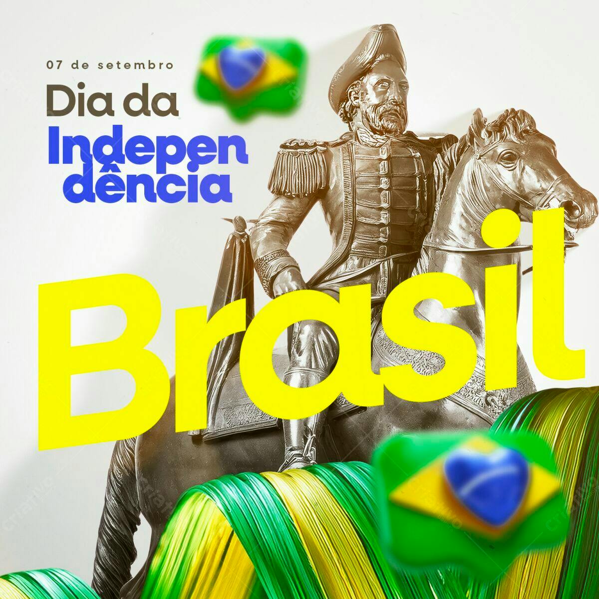 Post para o Dia da Independência do Brasil PSD Editável