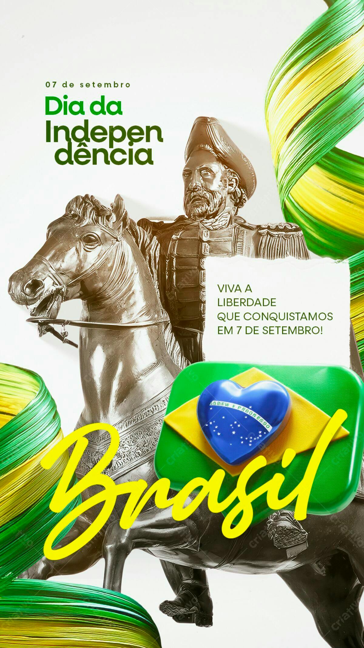 Flyer para o Dia da Independência do Brasil PSD Editável