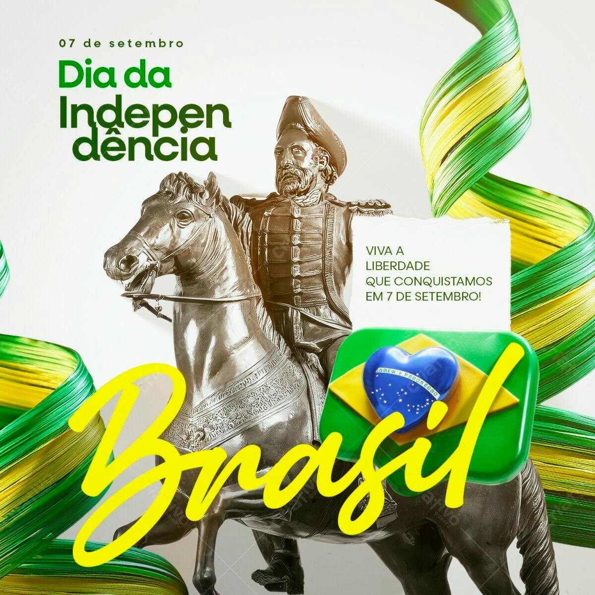 Flyer para o Dia da Independência do Brasil PSD Editável