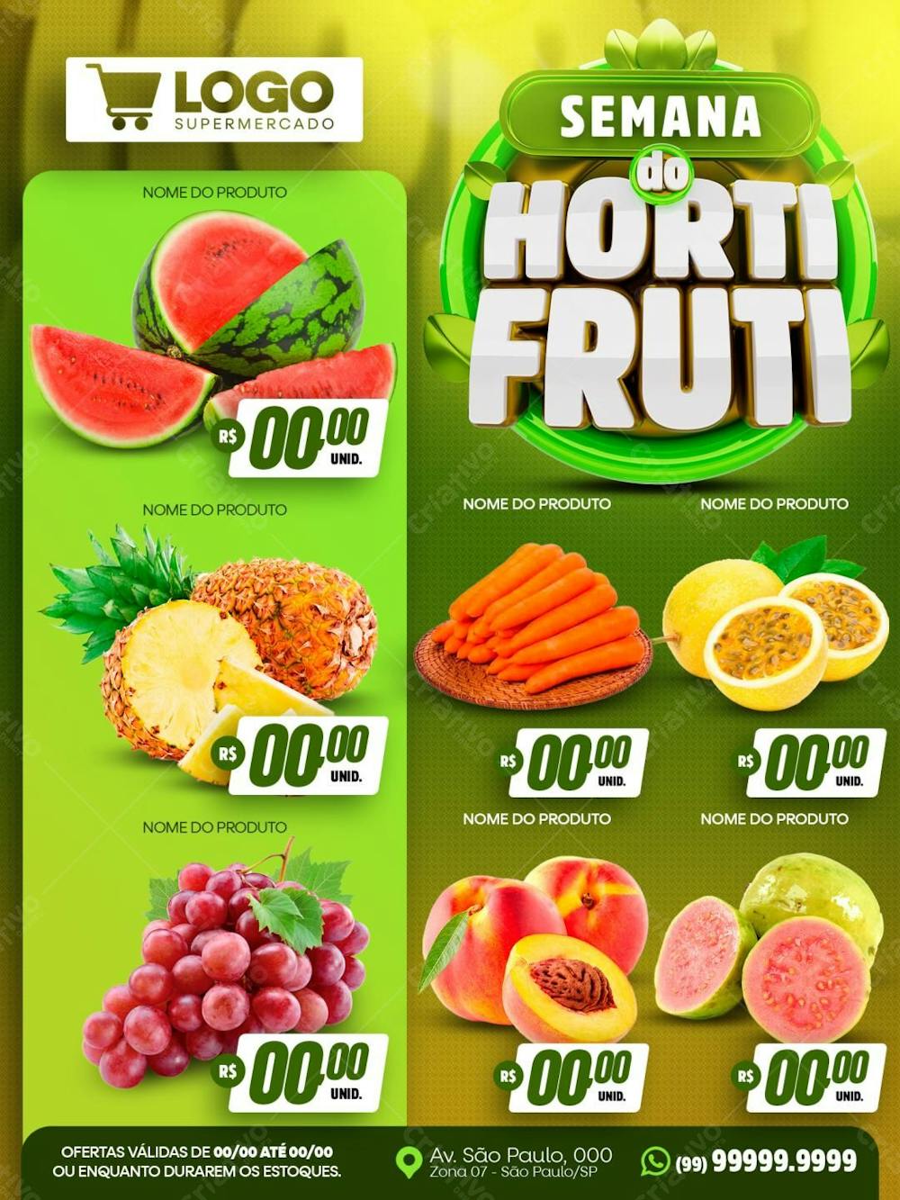Editable PSD Supermarket Flyer for Fruit and Vegetable Week | PSD ...