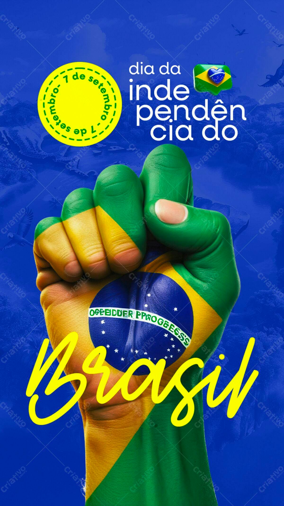 Flyer para o Dia da Independência do Brasil PSD Editável