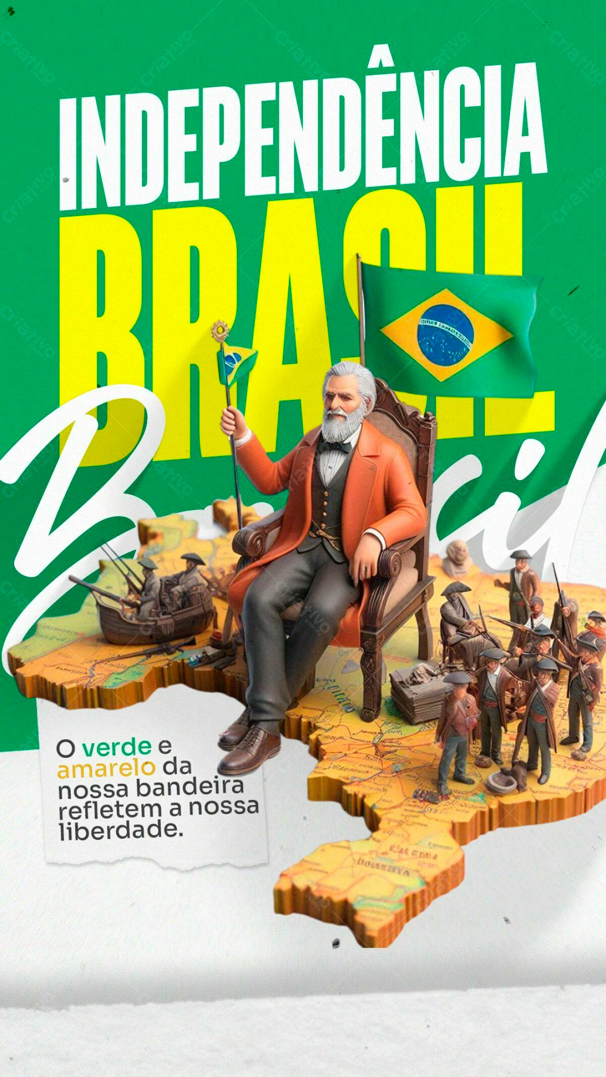 Flyer 7 de Setembro Independência do Brasil PSD Editável