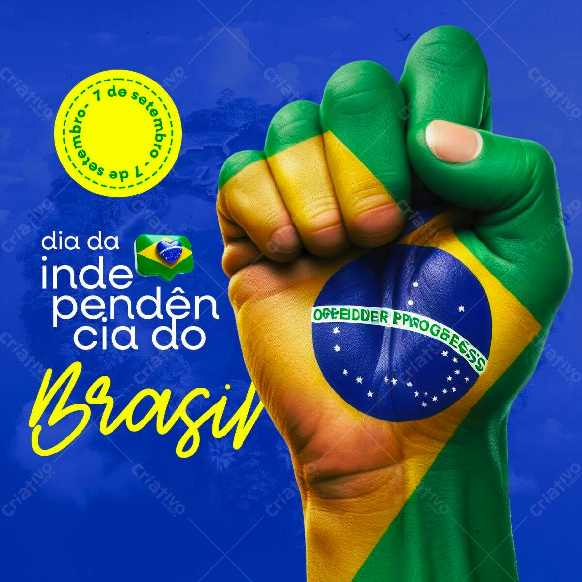 Post para o Dia da Independência do Brasil PSD Editável