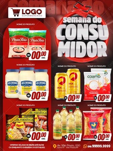 Encarte semana do consumidor com selo 3d feed