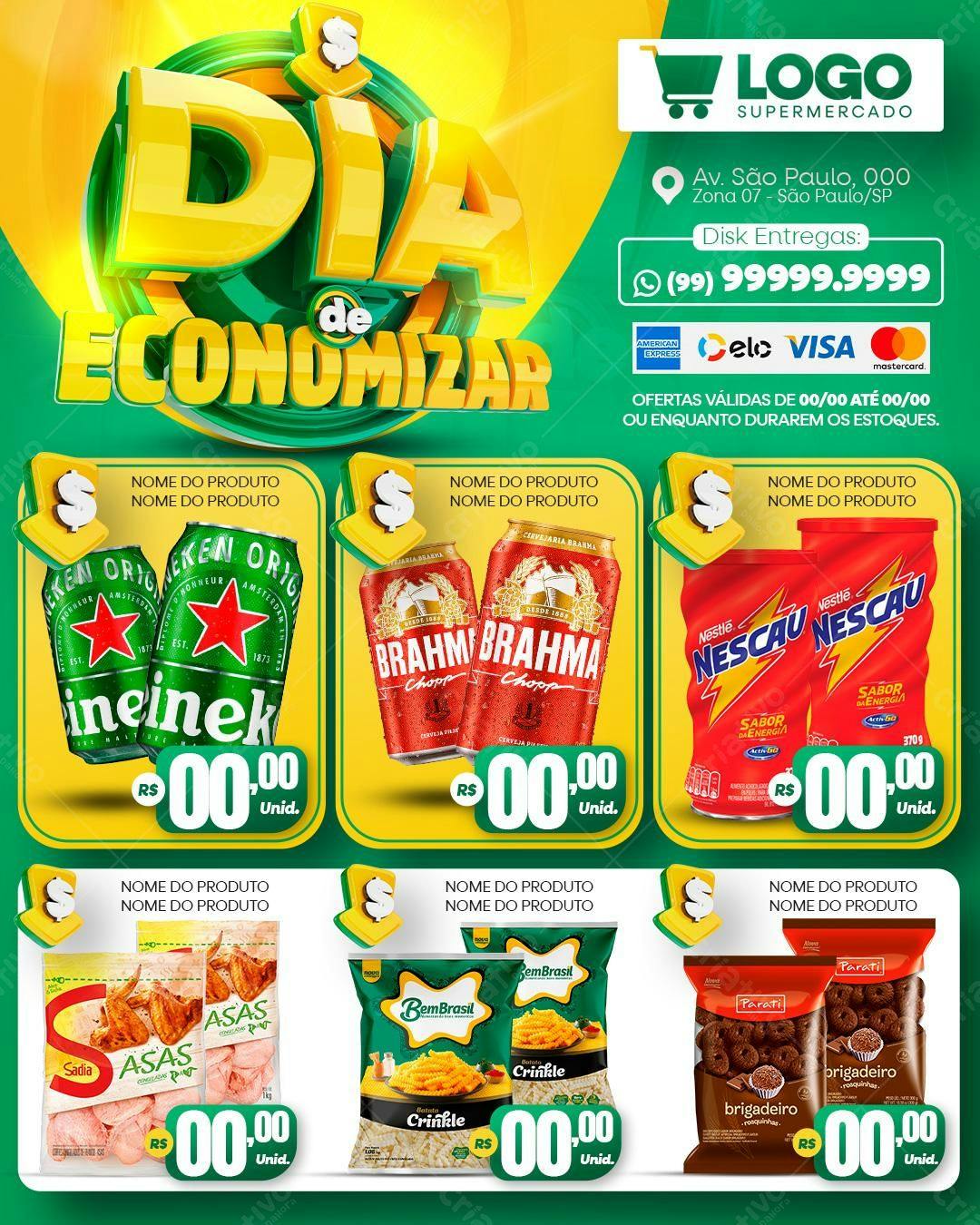Flyer Dia de Economizar PSD Editável