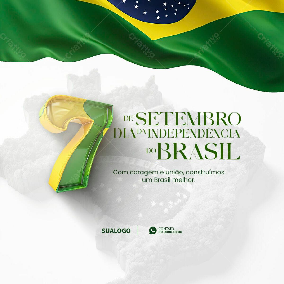 Post para o Dia da Independência do Brasil PSD Editável