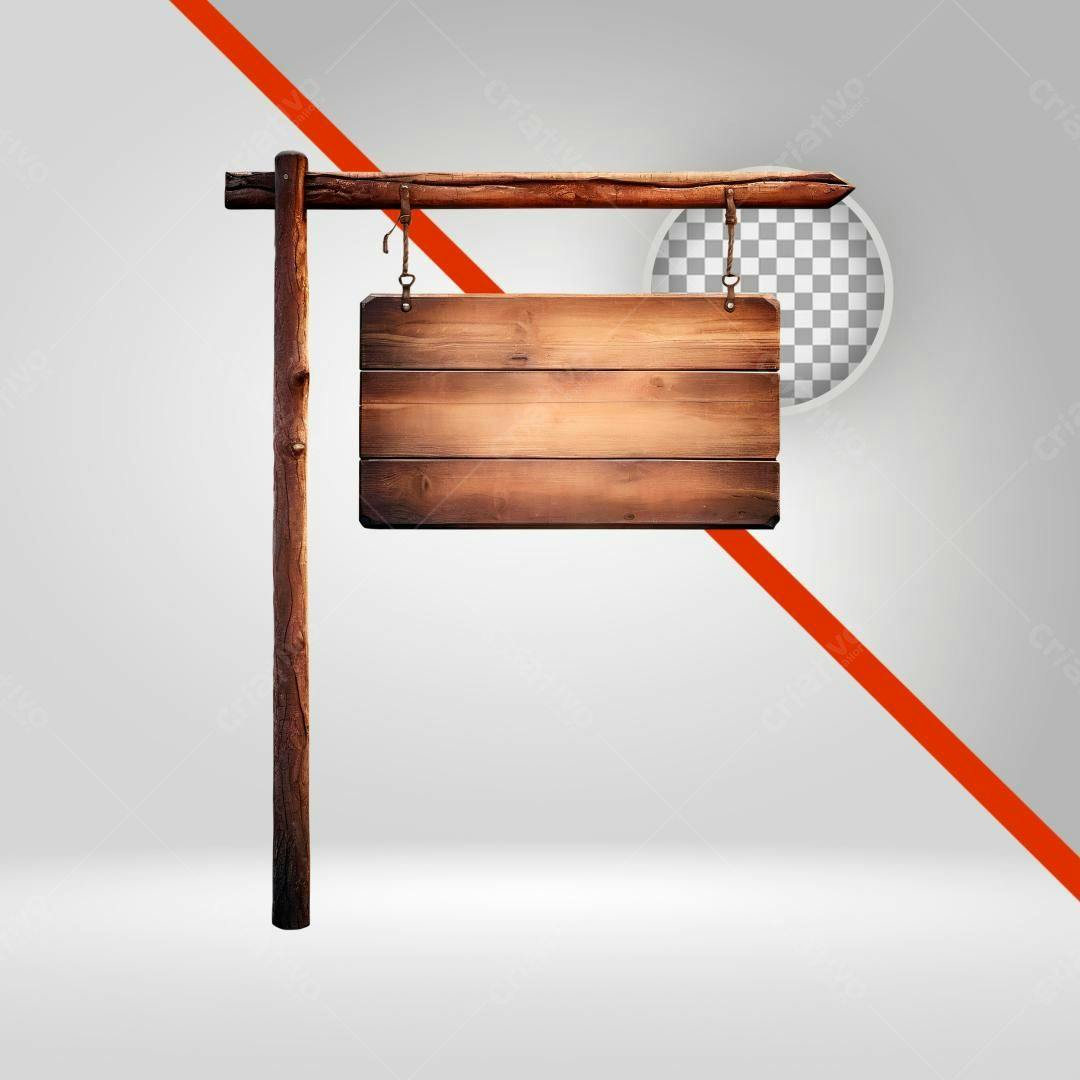 Placa de madeira PNG com fundo transparente