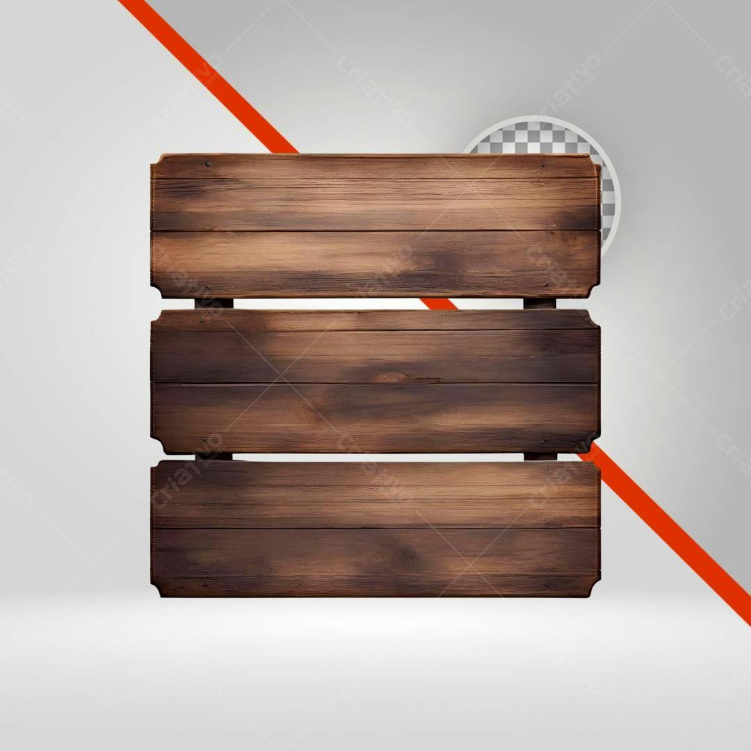 Placa de Madeira PNG com fundo transparente