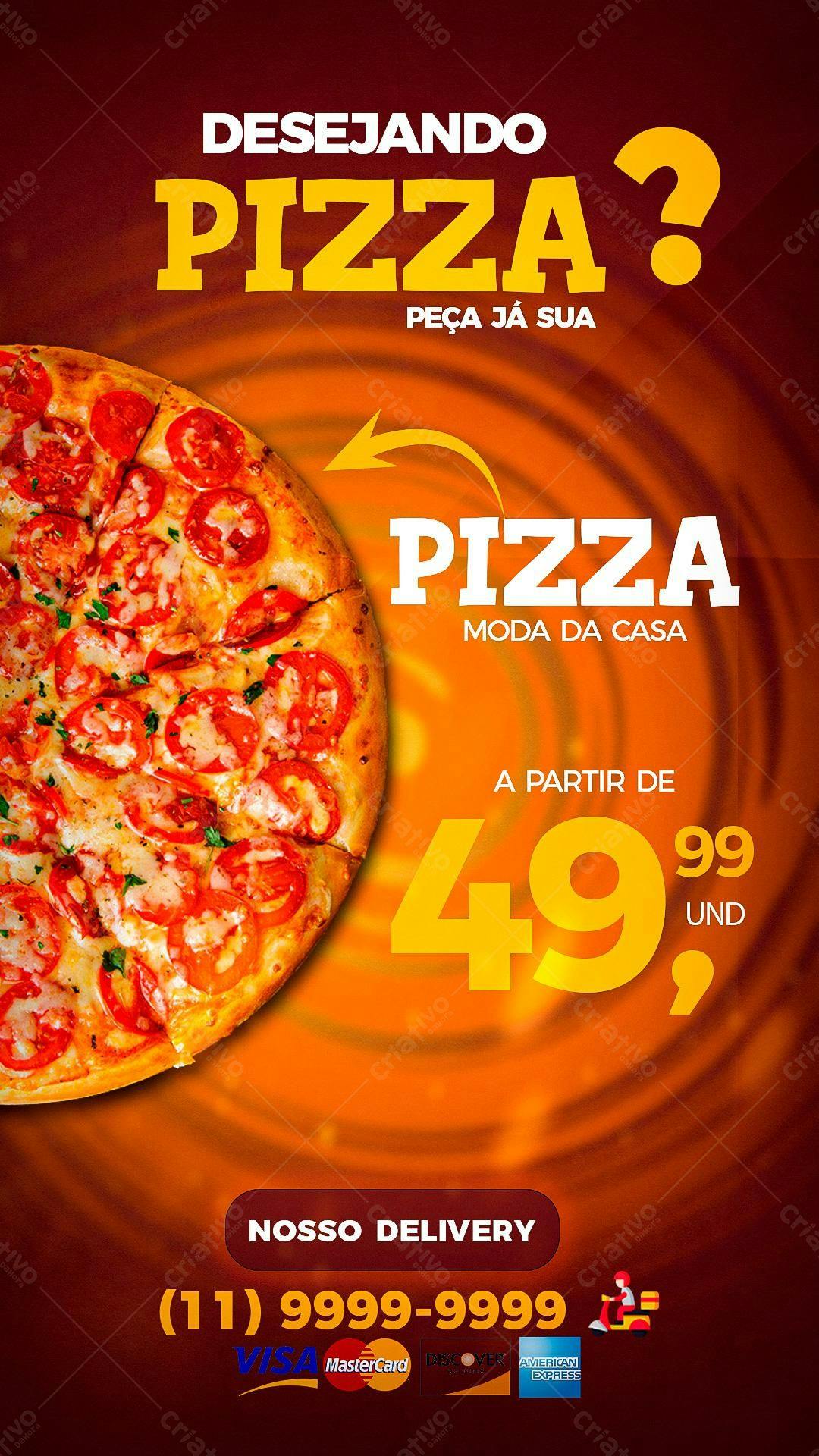 Flyer de Pizza PSD Editável