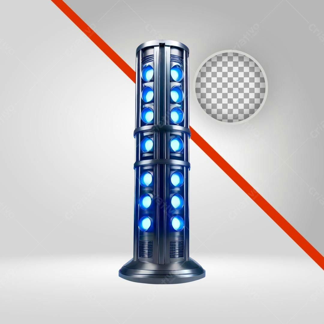 Icone futurista com luzes azuis PNG com fundo transparente