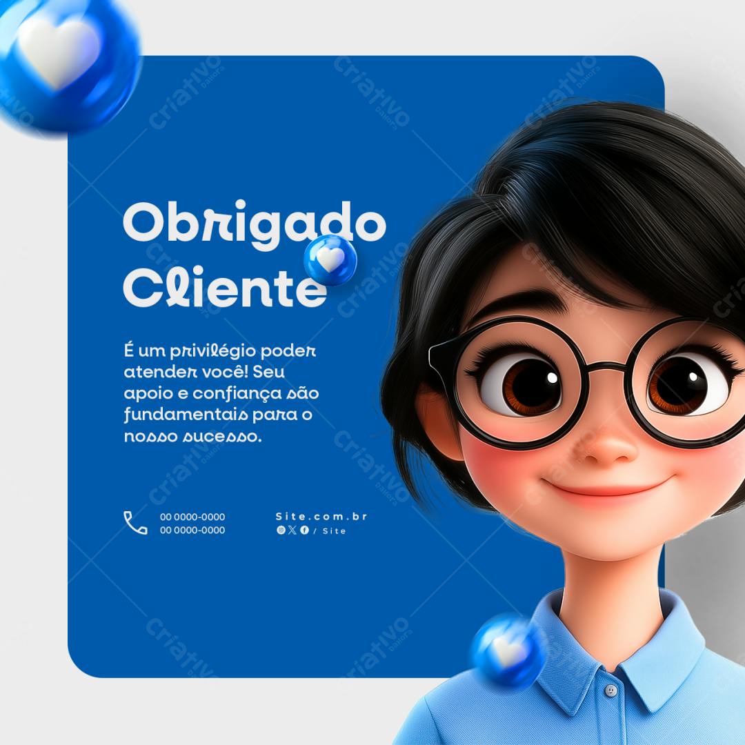 Postagem Agradecimento ao Cliente PSD Editável