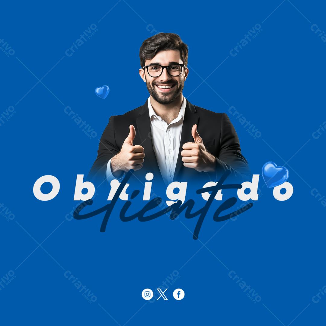 Postagem Agradecimento Cliente PSD Editável