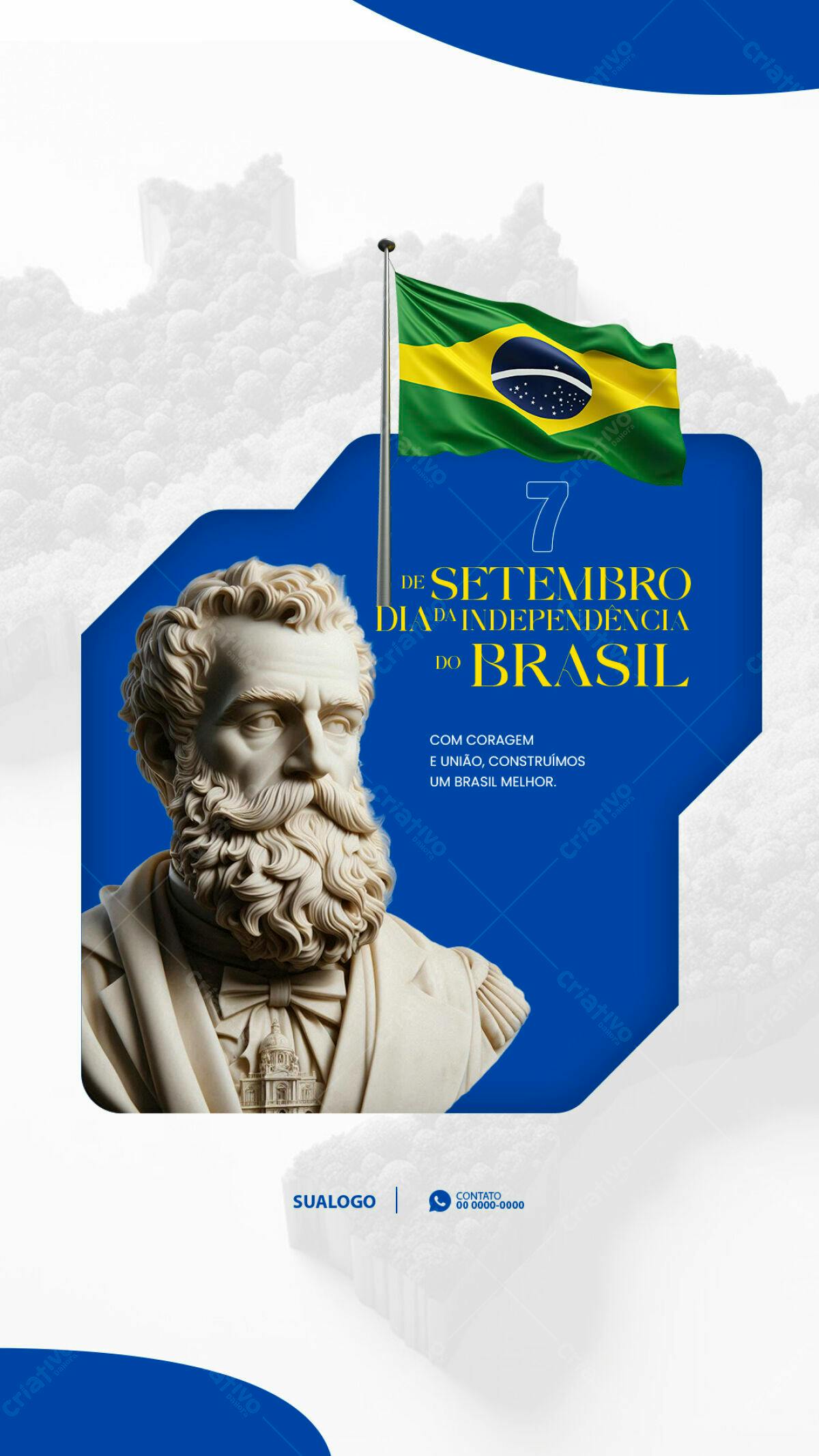 Flyer 7 de Setembro Independência do Brasil PSD Editável