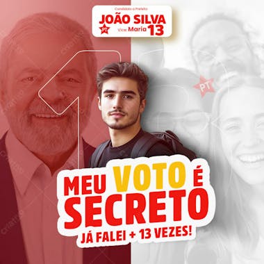 Meu voto secreto falei de 13 vezes