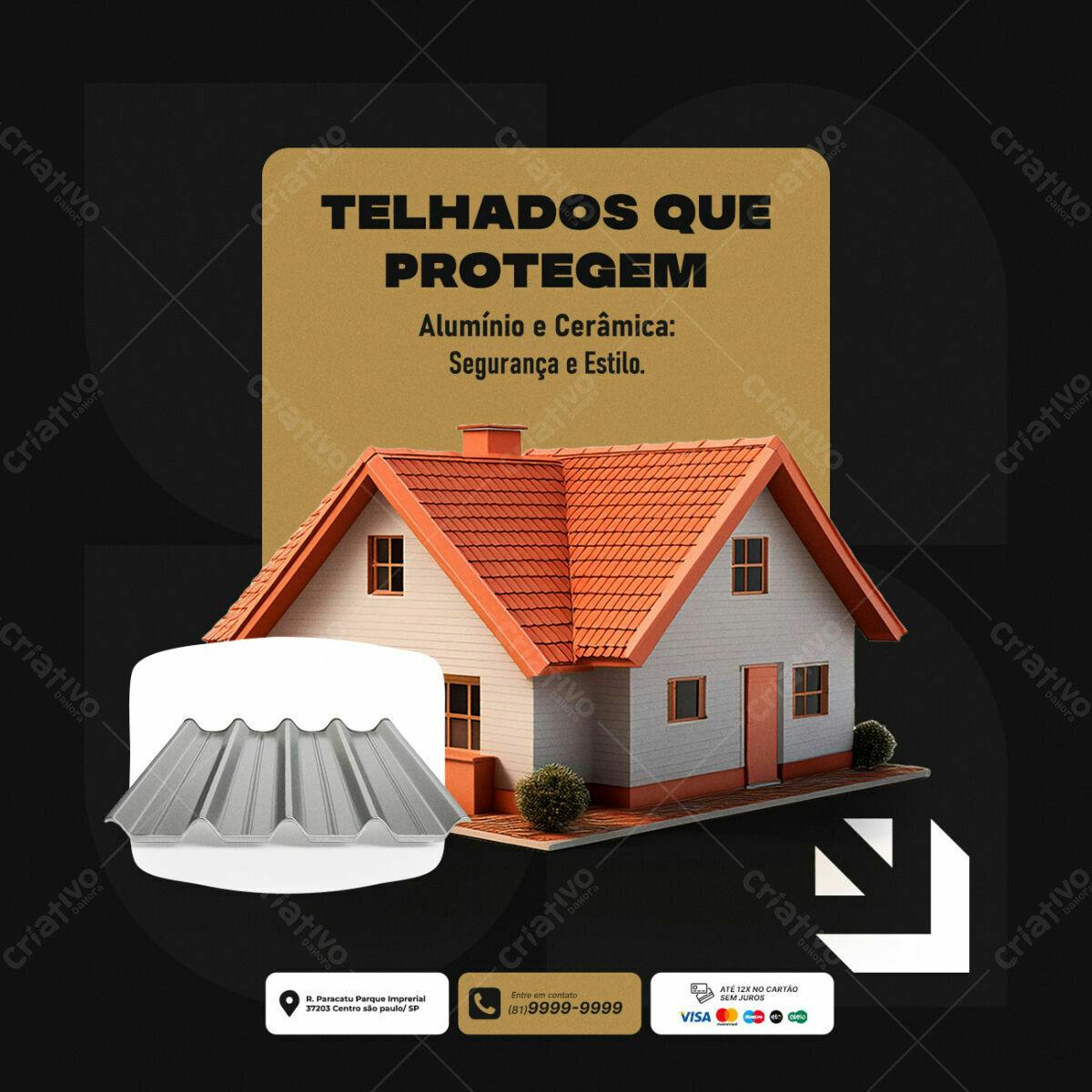 Postagem Instagram Telhados PSD Editável