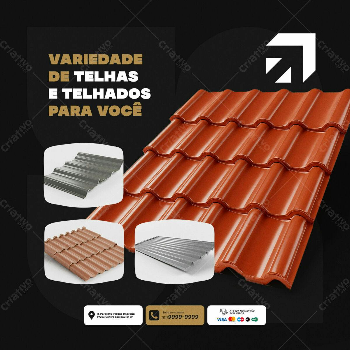 Flyer Telhas e Telhados PSD Editável