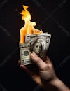 Burning dollar background.