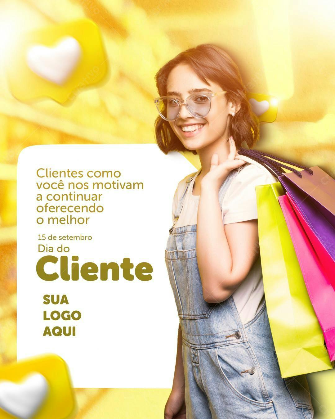 Post para o Dia do Cliente PSD Editável
