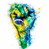 Illustration, of, the, map, of, brazil, painted, with, the, vibrant, colors, of, the, brazilian, flag