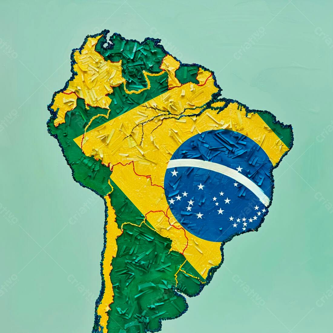Mapa do Brasil em textura de papel picado
