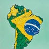 Brazil map illustration painted with vibrant colors of the brazilian flag