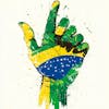 Illustration, of, map, of, brazil, painted, with, the, vibrant, colors, of, the, brazilian, flag