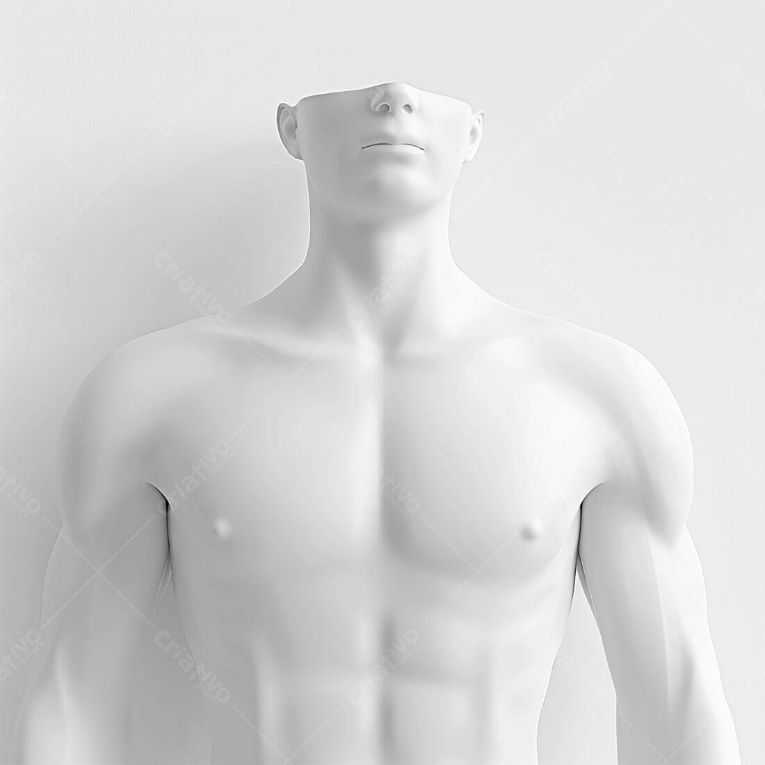 Manequim masculino branco sem cabeça