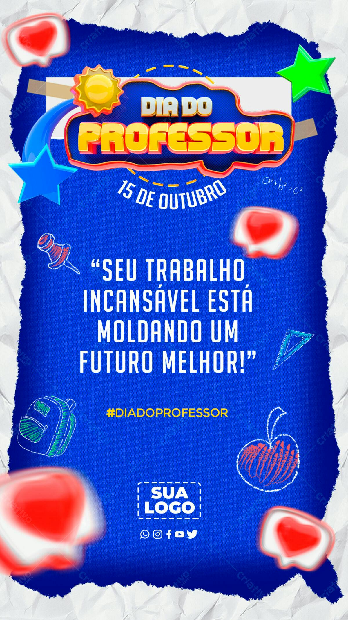 Flyer para Dia do Professor PSD Editável