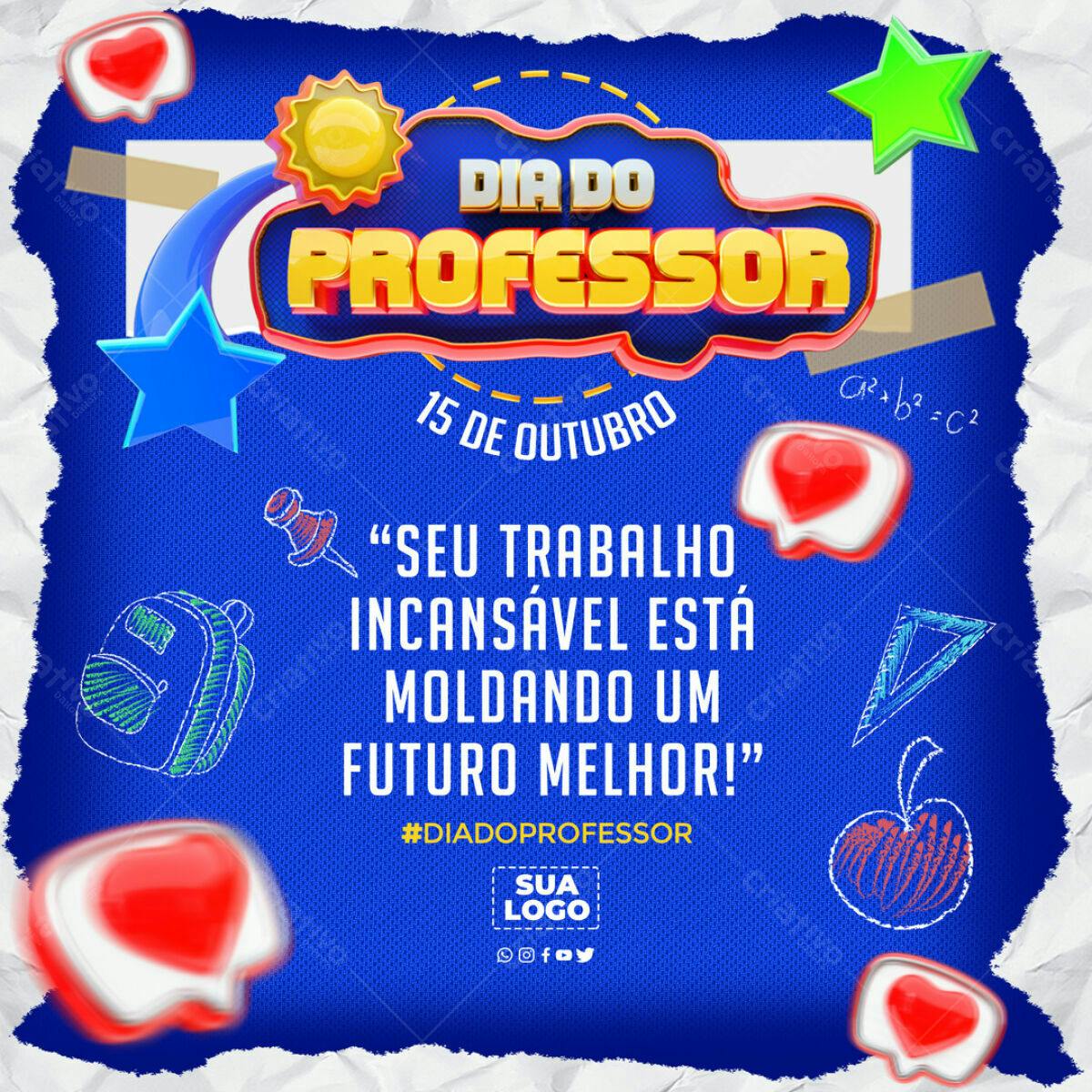 Postagem Dia do Professor PSD Editável