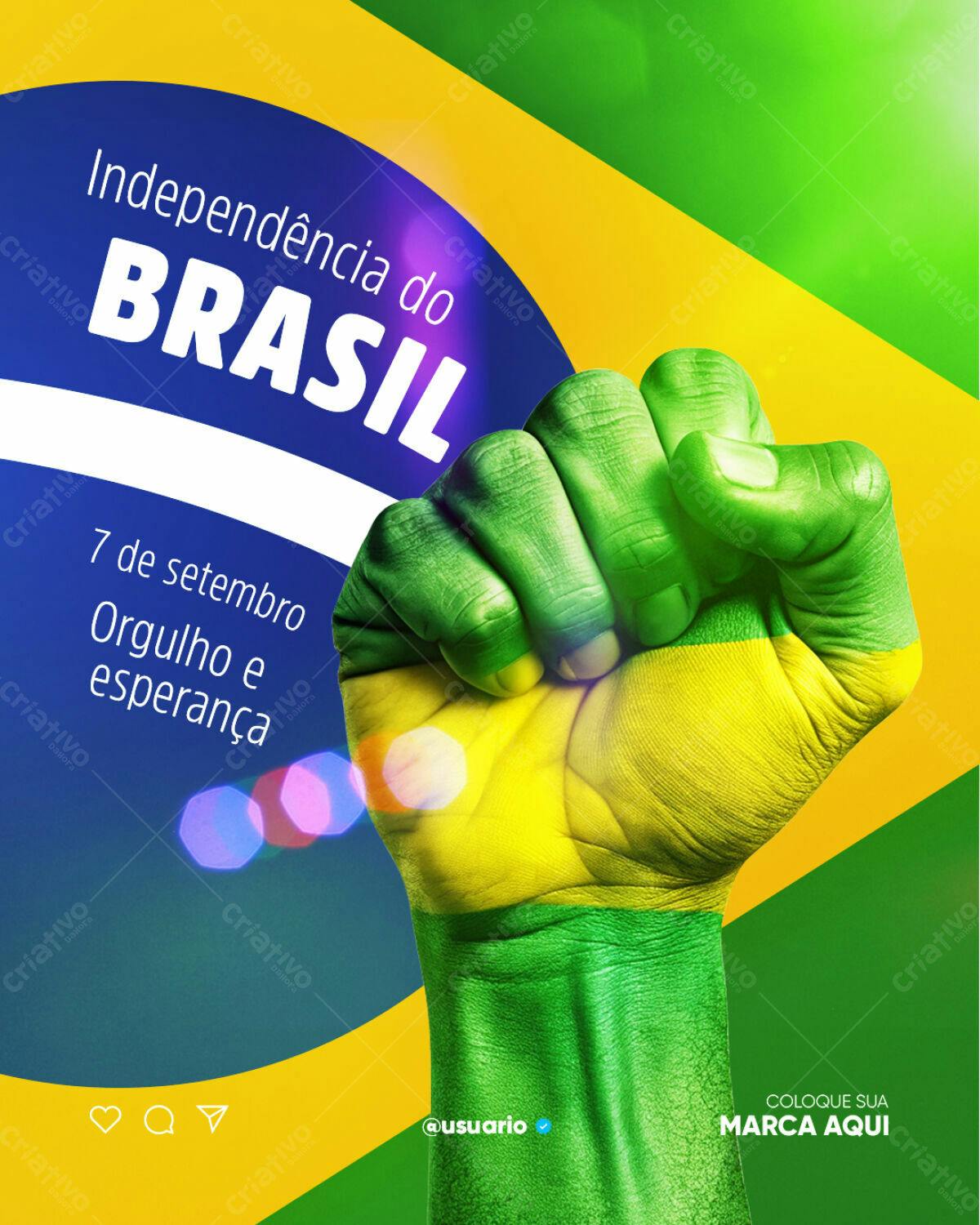 Post para o Dia da Independência do Brasil PSD Editável