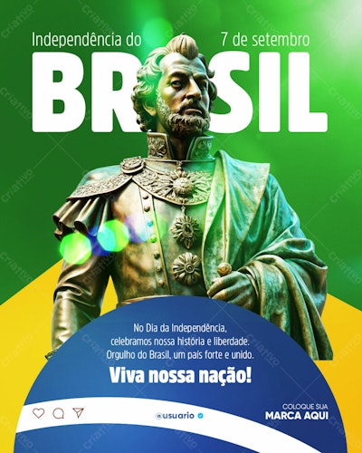 Postagem Instagram 7 de Setembro PSD Editável