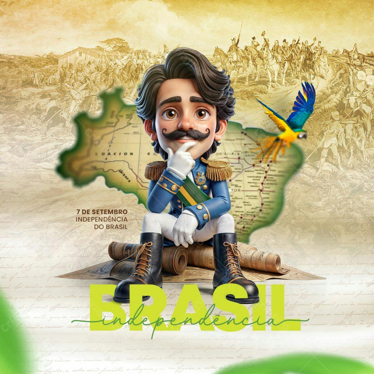 PSD para o Dia da Independência do Brasil Editável