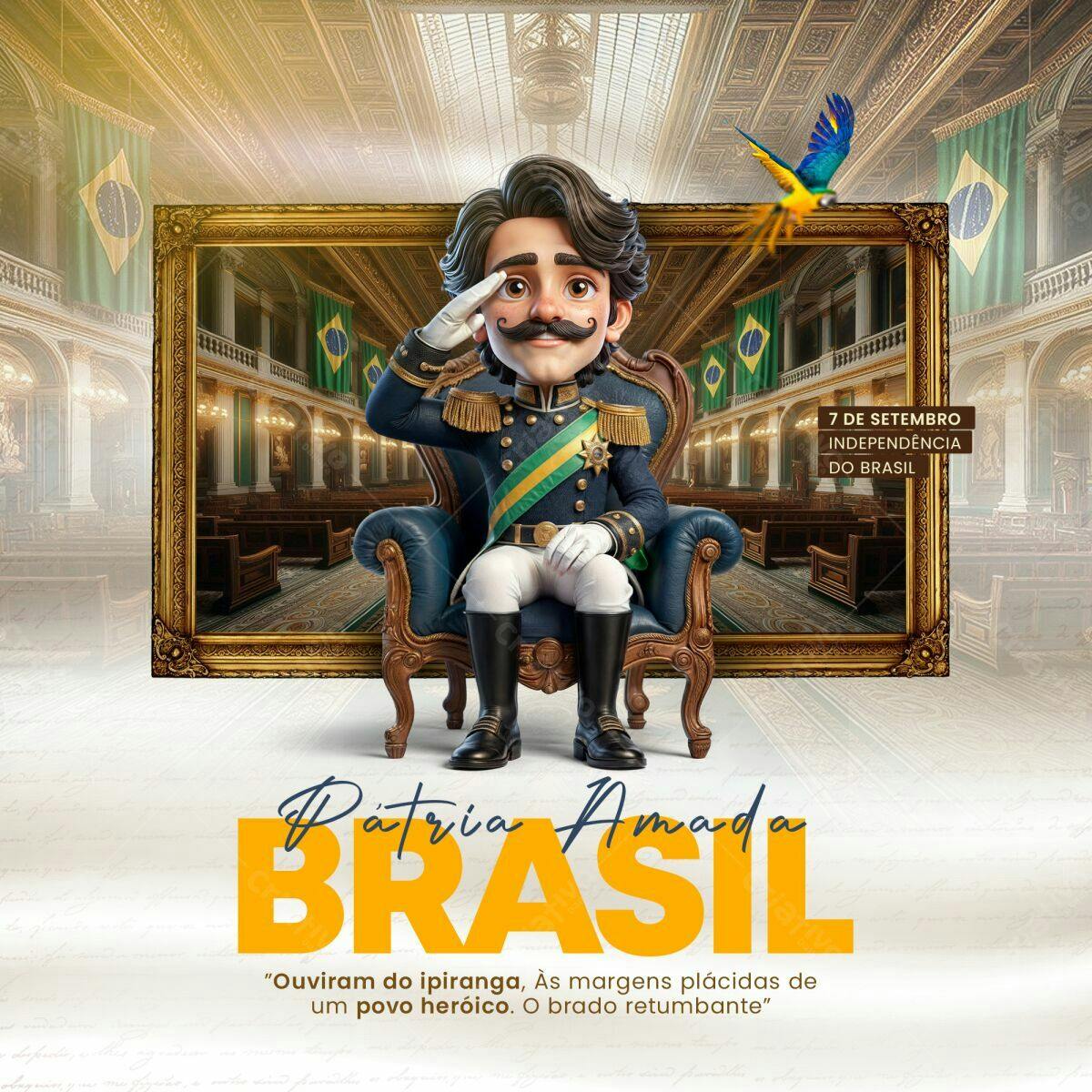 Flyer 7 de Setembro Independência do Brasil PSD Editável
