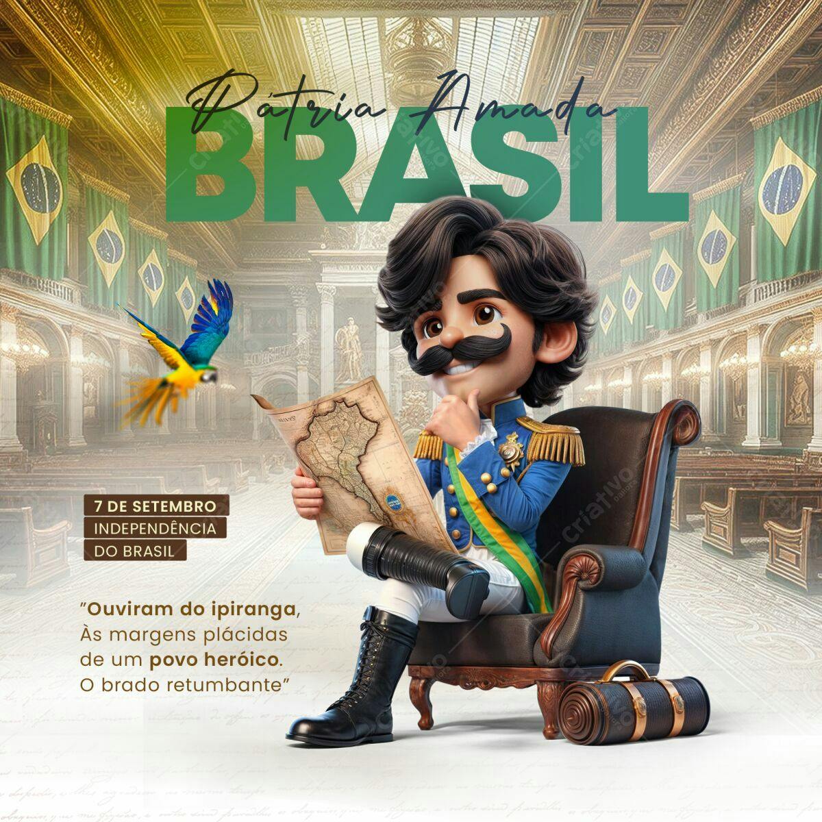 PSD para 7 de Setembro - Independência do Brasil PSD Editável