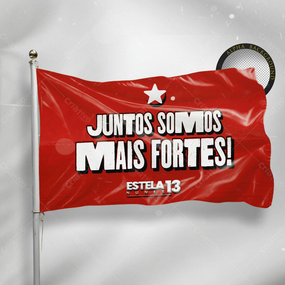 Bandeira Juntos Somos Mais Fortes PSD Editável