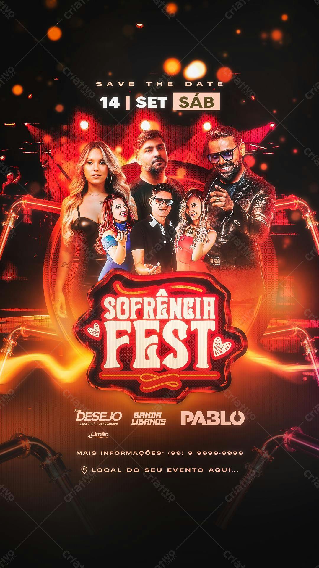 Flyer para Sofrência Fest PSD Editável
