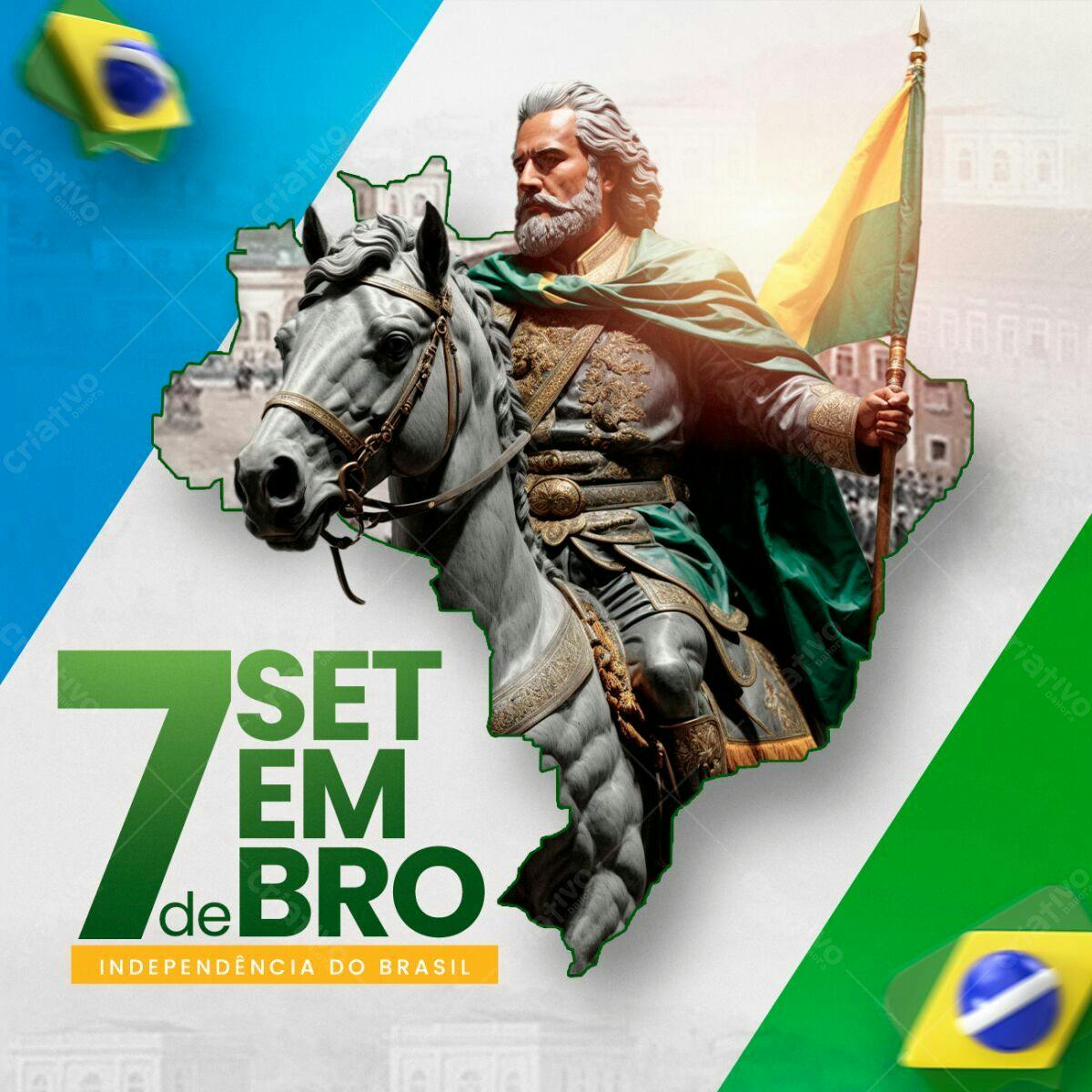 Flyer 7 de Setembro Independência do Brasil PSD Editável
