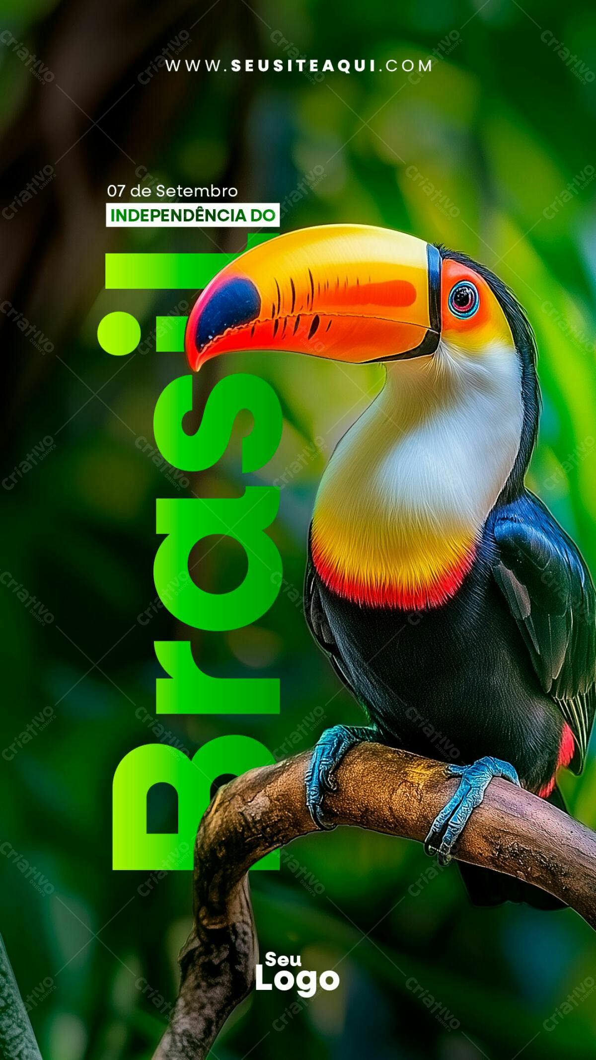 Flyer para o Dia da Independência do Brasil PSD Editável
