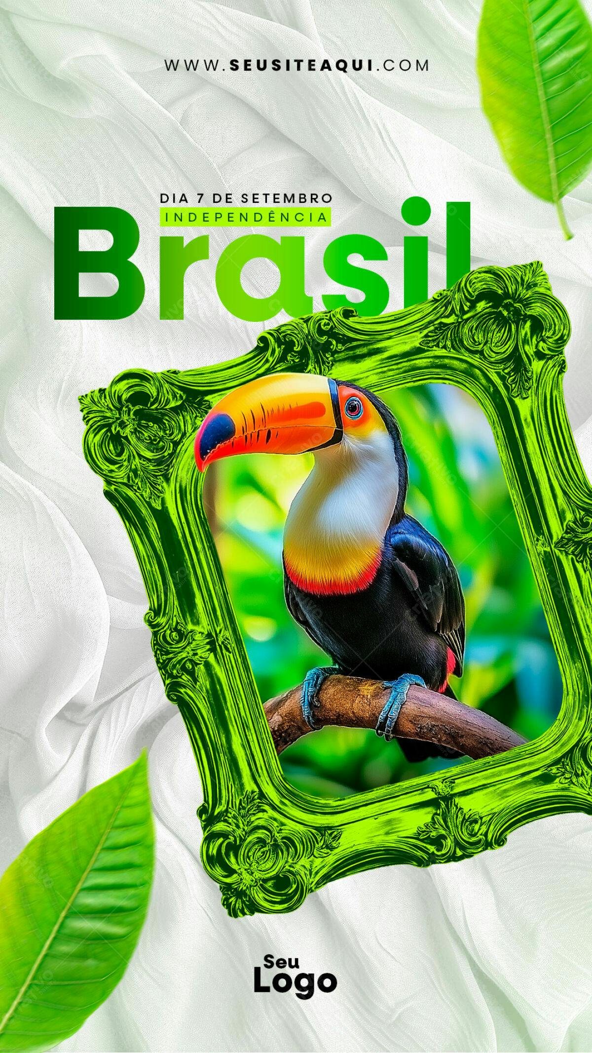 Flyer 7 de Setembro Independência Brasil PSD Editável