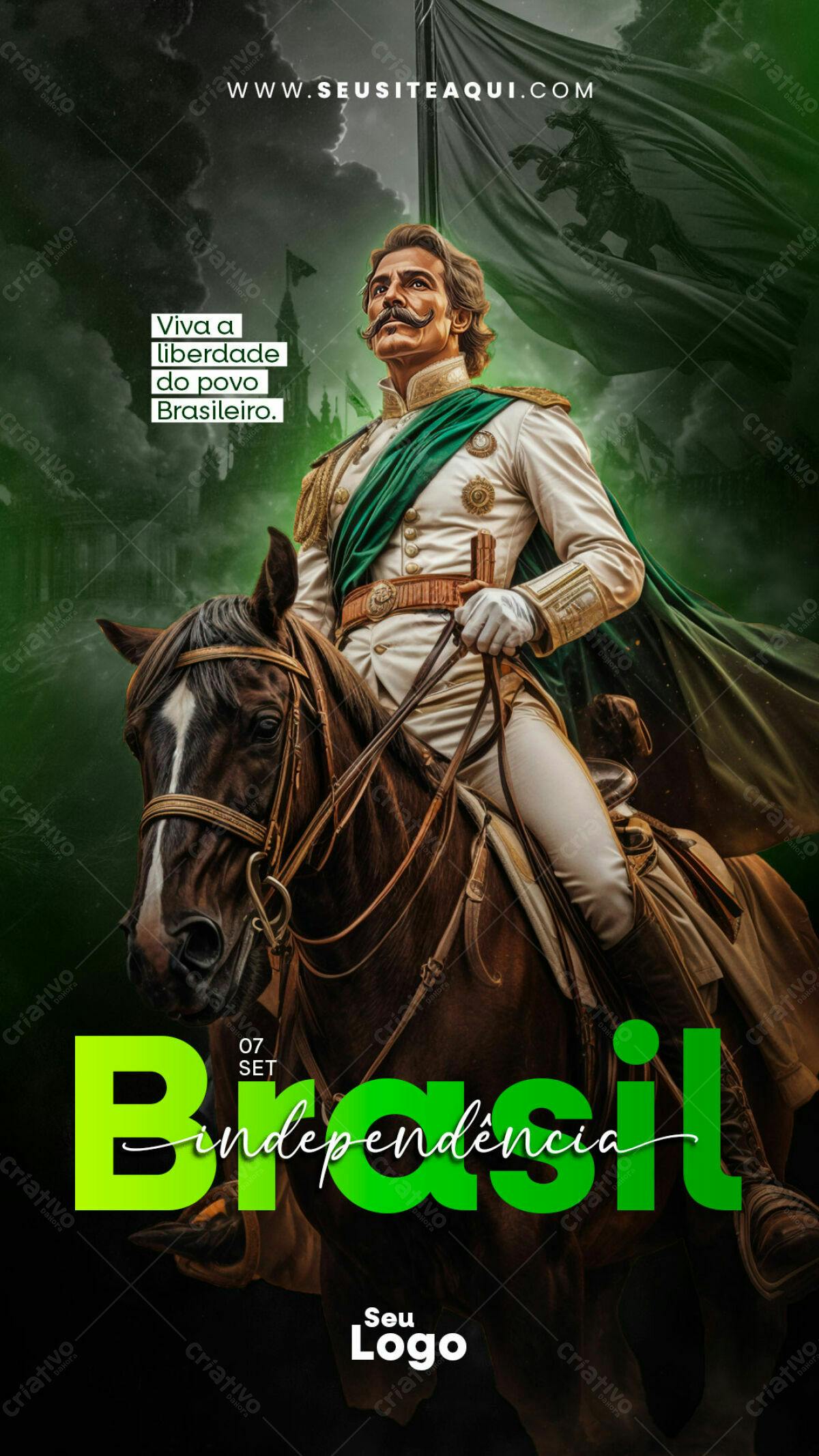 Flyer 7 de Setembro Independência do Brasil PSD Editável