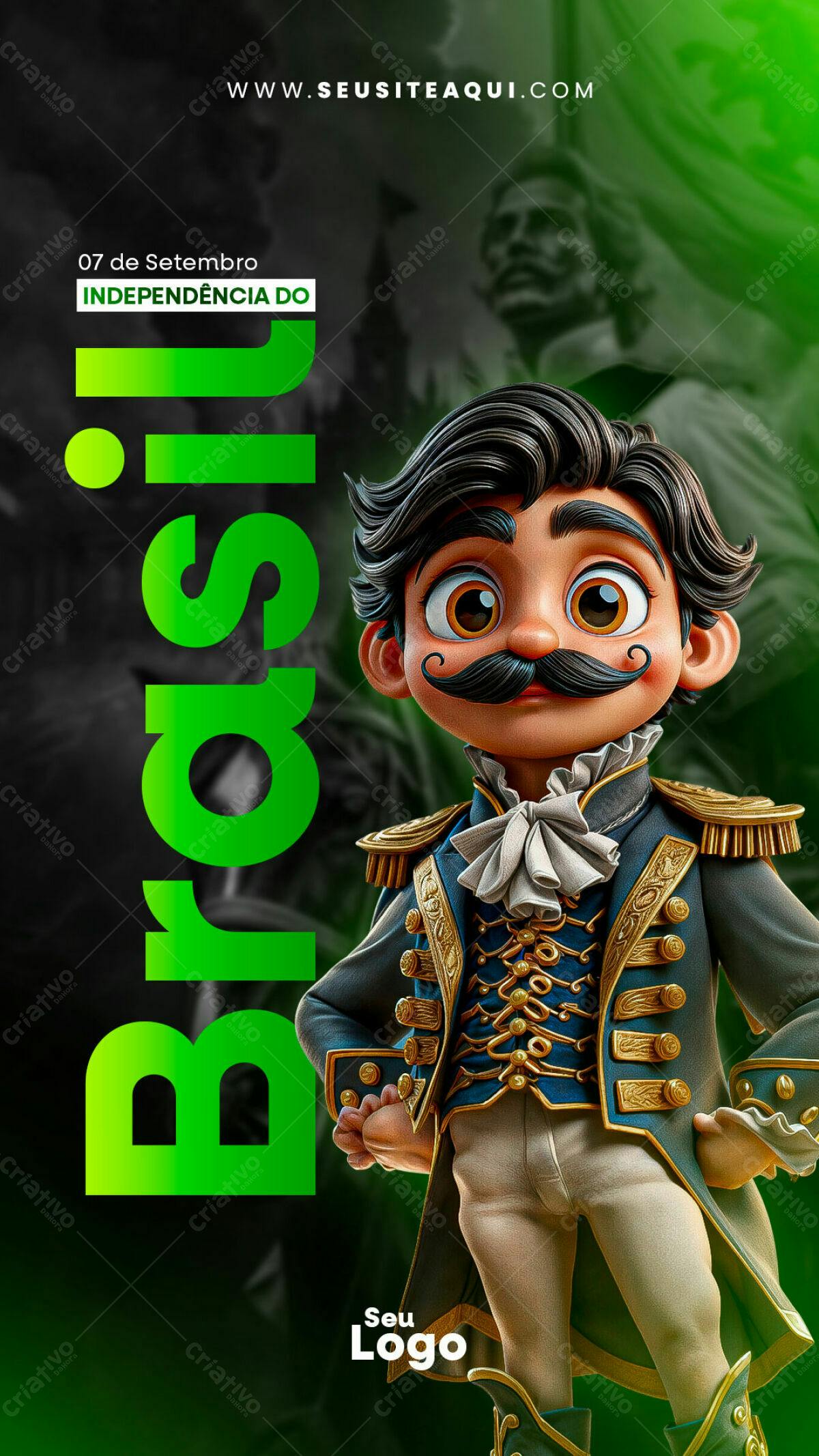 Flyer 7 de Setembro Independência do Brasil PSD Editável