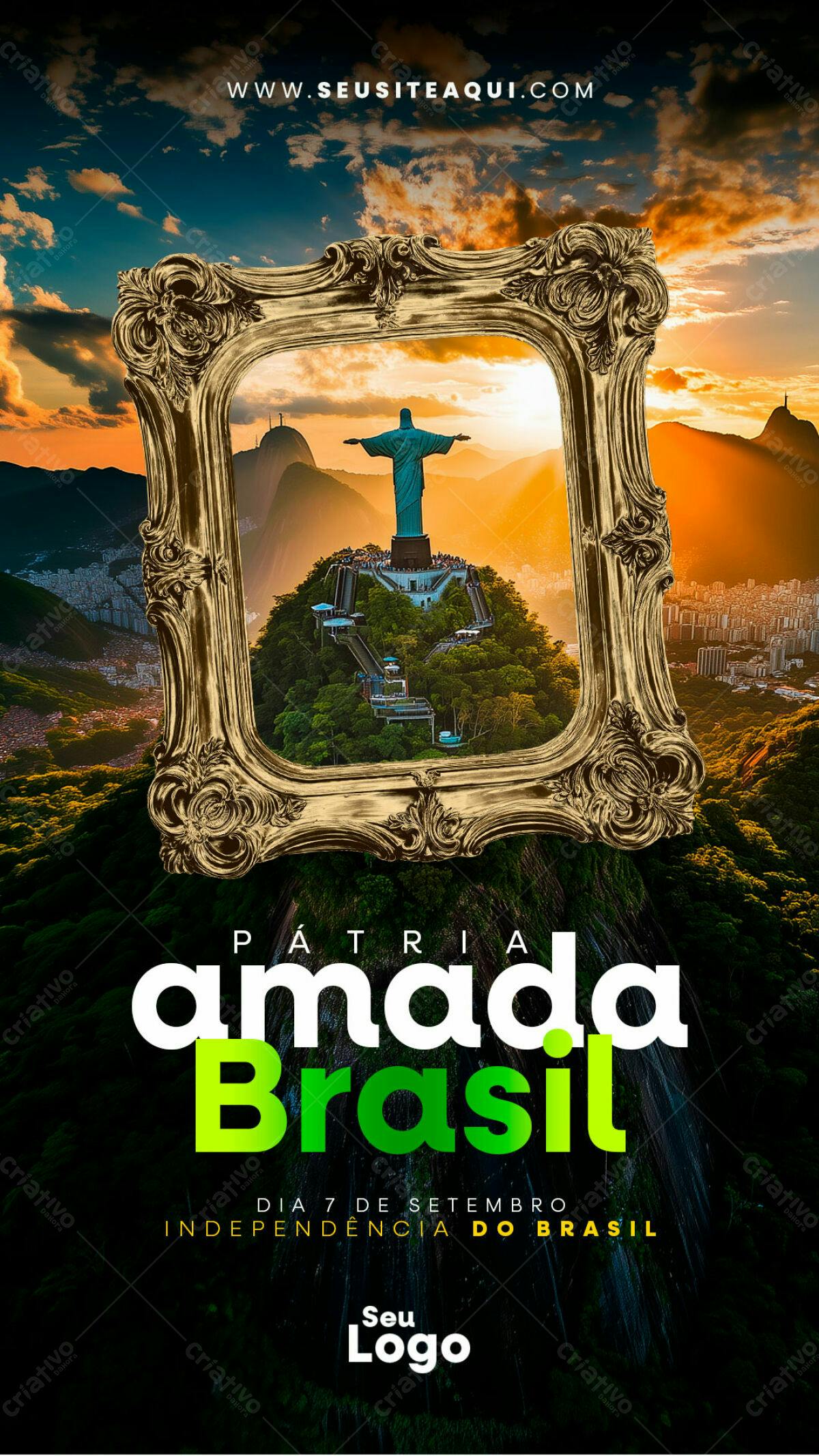 Flyer para o Dia da Independência do Brasil PSD Editável