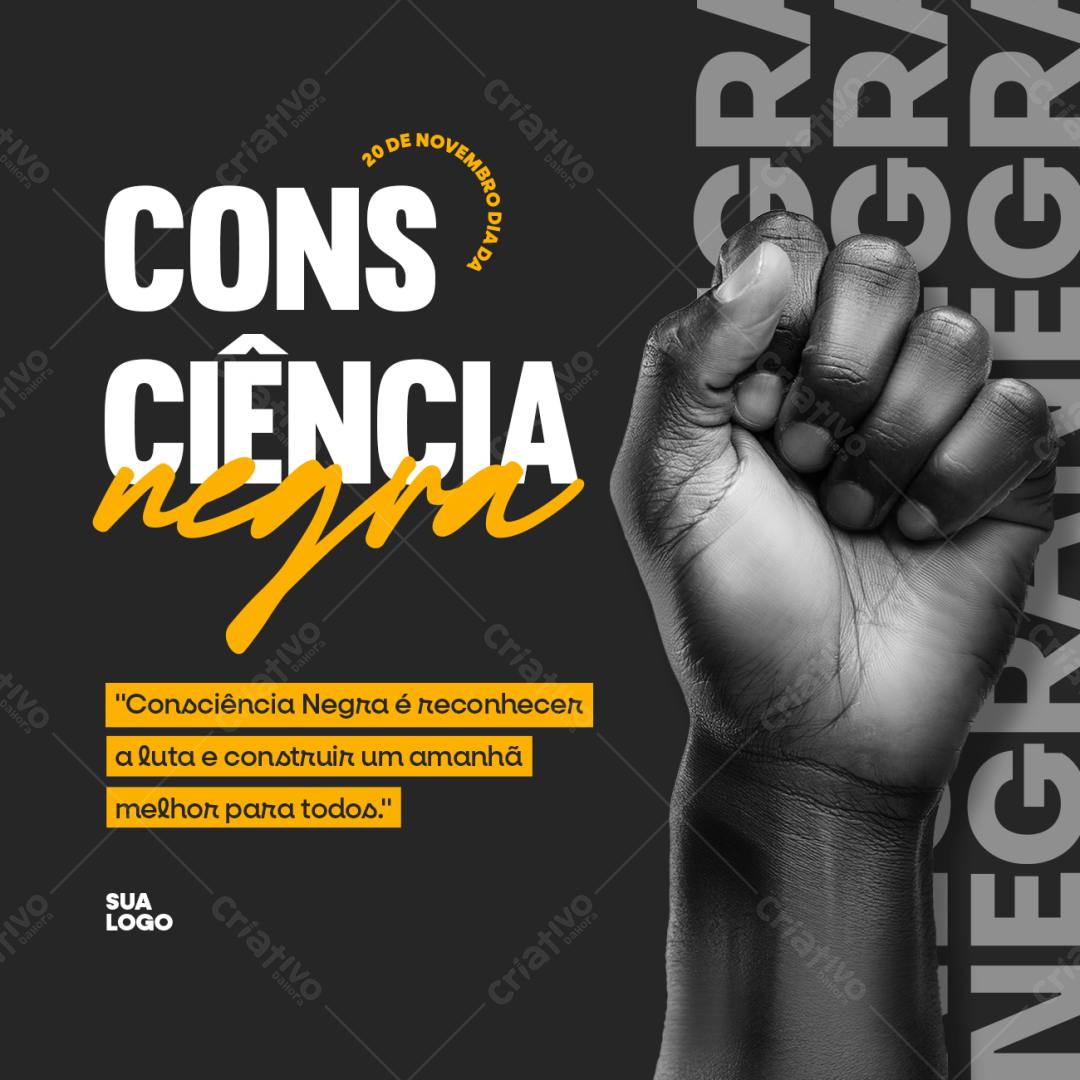 Post para Dia da Consciência Negra PSD Editável