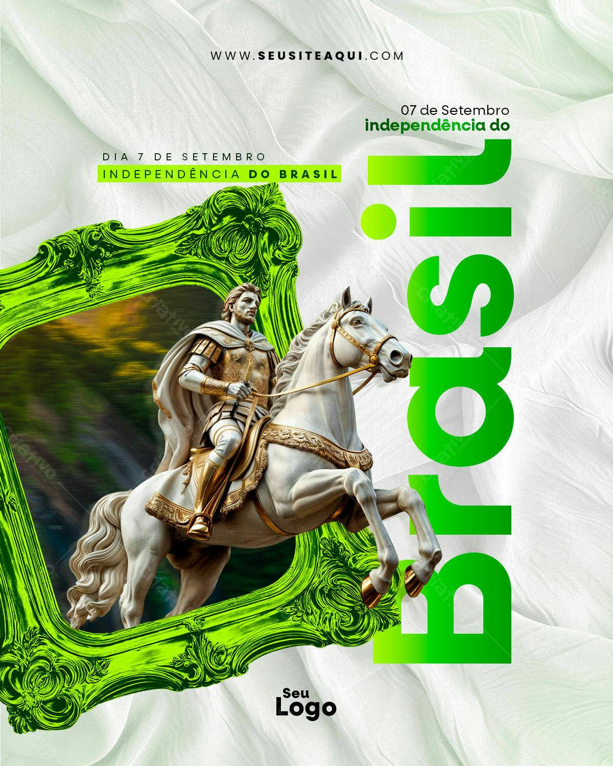 Flyer 7 de Setembro Independência do Brasil PSD Editável