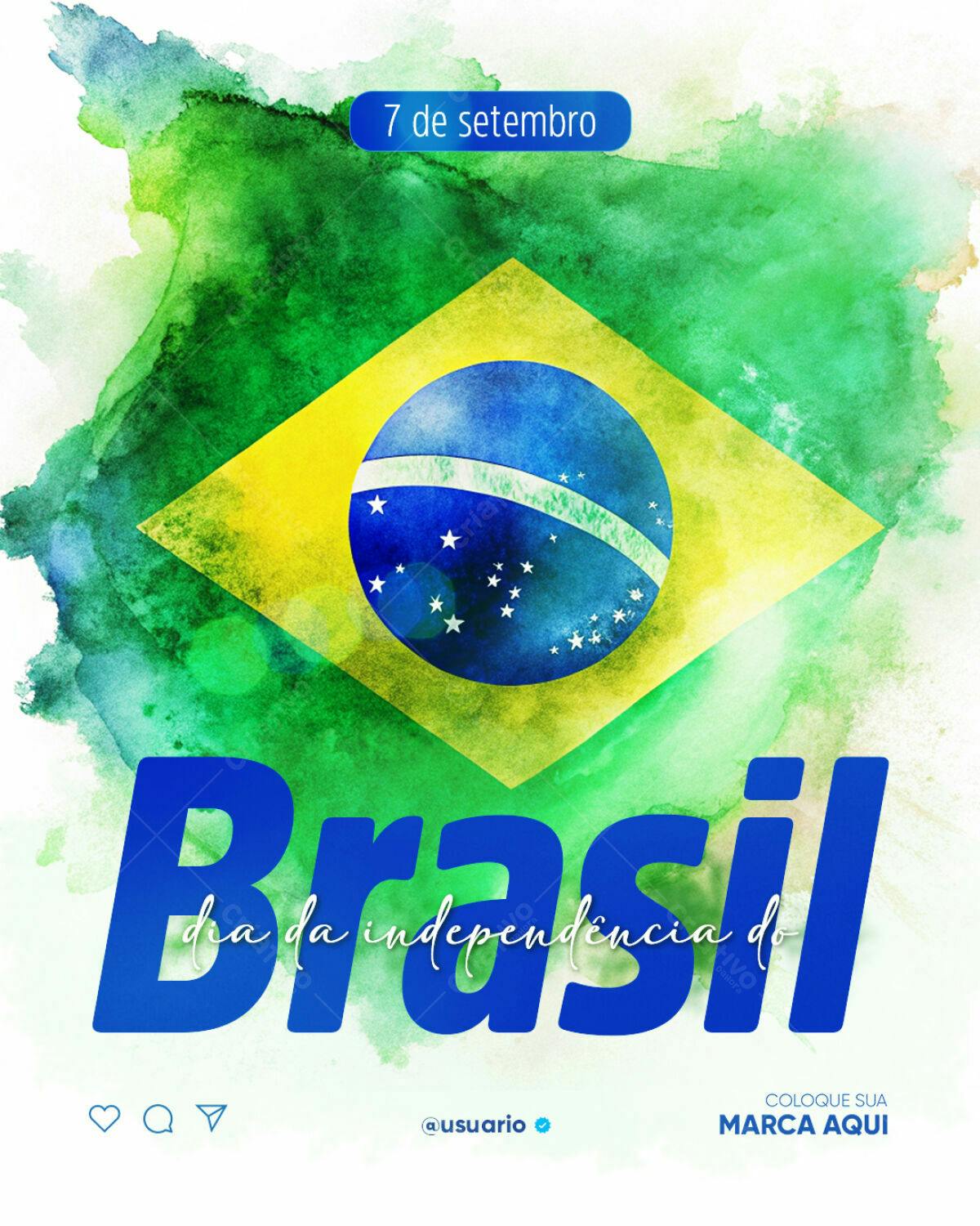 Flyer para o Dia da Independência do Brasil PSD Editável