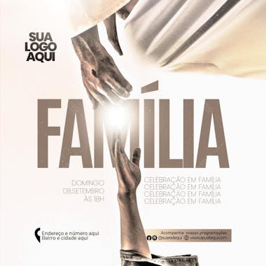 Culto de celebração em família social media