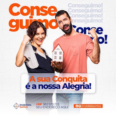 Conseguimos financiar sua casa imobiliária social media